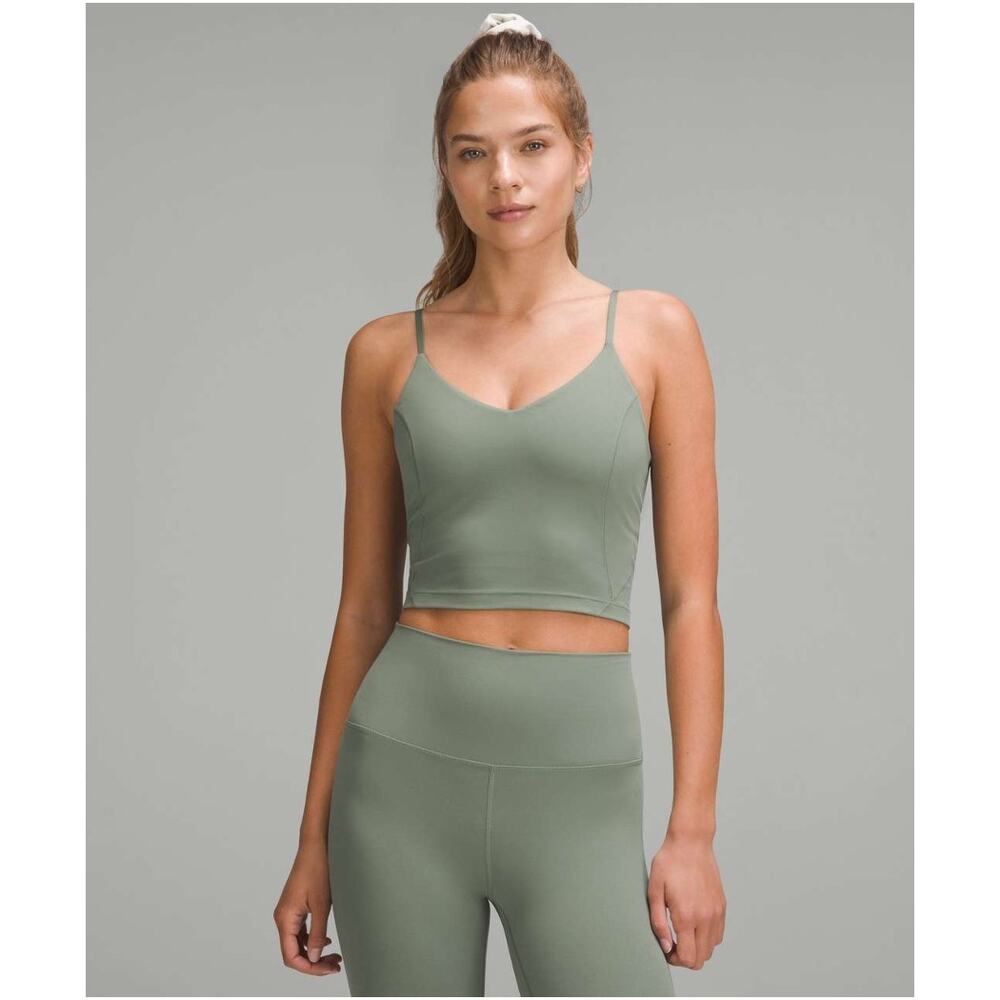 NWT Lululemon Align Cropped Cami Tank Top Grey Eucalyptus Yoga Sports Gym Size 4
